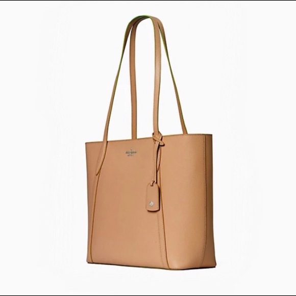 ♠️ kate spade Cara Monstera Leaves Printed Large Tote Bag, Cream Multi - Picture 13 of 16